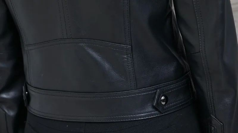 Куртка из натуральной кожи наивысшего качества, женская модная короткая приталенная мотоциклетная Женская куртка, осенняя верхняя одежда, пальто из овечьей кожи
