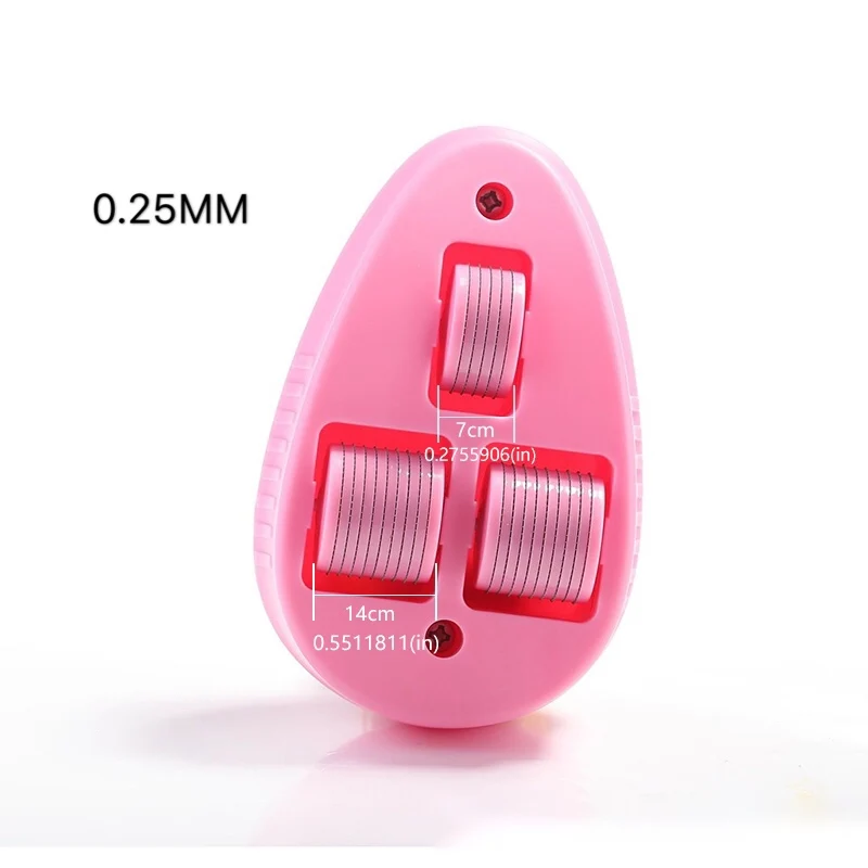 pink 0.25mm Мезороллер для лица дермароллер Титан Mezoroller 0,2 0,25 0,3 мм микро игла дермароллер микронидлинг антицеллюлит красота анти-старения для потери веса Прямая поставка - Цвет: pink 0.25mm