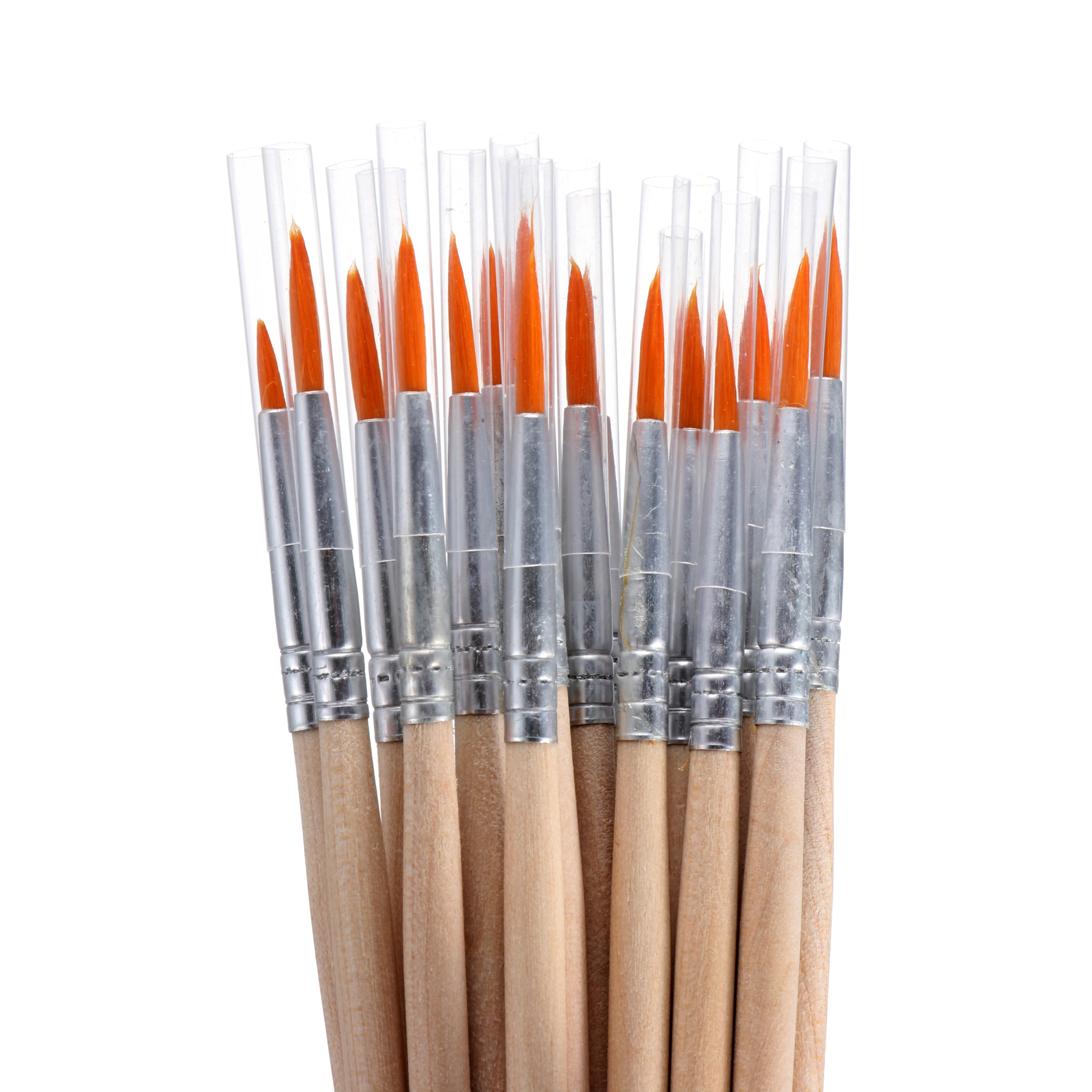flat/tip Nylon Hair Wooden Handle Hook Line Pens Paint Brushes Watercolor Brush Drawing Brush Calligraphy Supplies 10Pcs/set