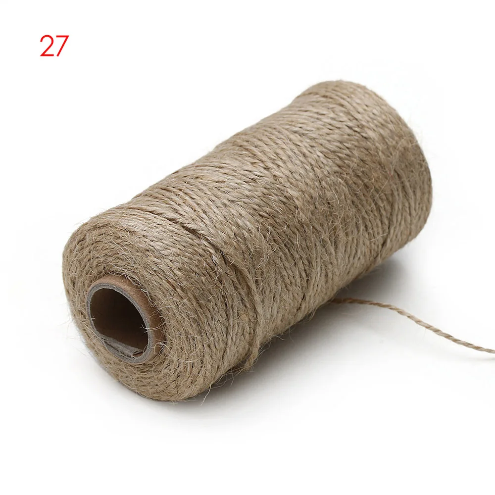 100 метров/рулон 2Ply хлебопечки хлопковые шнуры Швейные шпагаты Рождественская упаковка ремесленные проекты ручной работы Декор поставки - Цвет: Type 25
