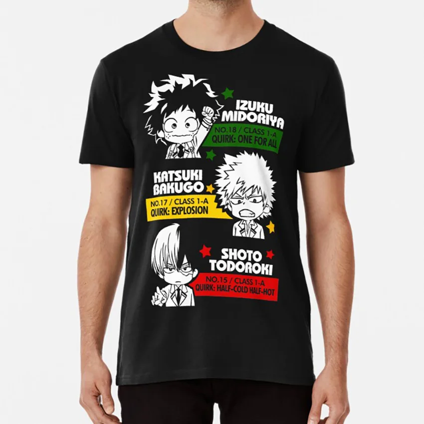 Футболка Deku Kachan и Todoroki Chibi Anime Bnha Midoriya Bakugo Shoto | Мужская одежда