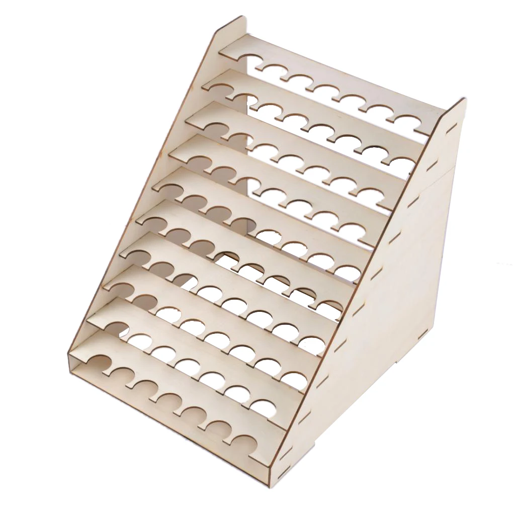 Wooden Storage Rack Stand Holder for 75 Pots Acrylic Paint Hobby Brush