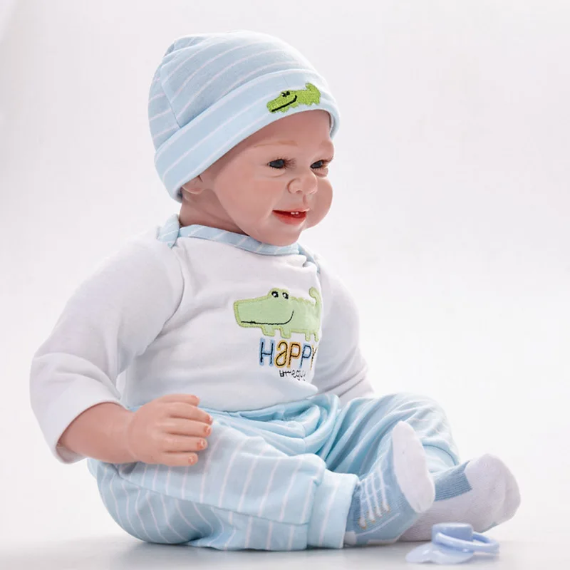 22 дюймов кукла игрушка Reborn Baby 55 см Силиконовая виниловая Реалистичная для новорожденных Реалистичная Милая Bonecas забавные игрушки для детей на день рождения