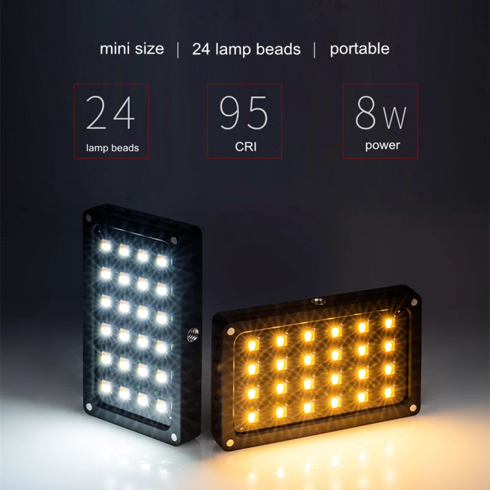 Viltrox RB08 Mini LED Video Light Portable Camera Light Panel 2500K~8500K Bi-Color CRI95+ Built-in battery for DSLR Camcorder