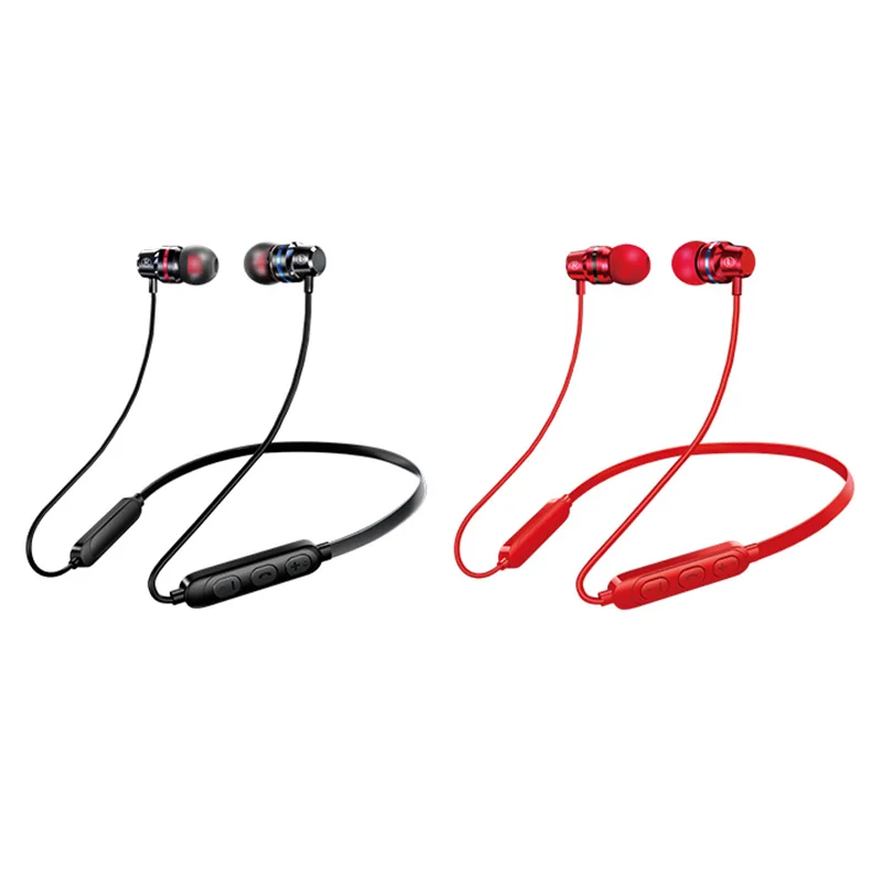 Bluetooth Headphones Neckband Sport Headset Wireless Magnetic Design Noise Reduction Compatible for Huawei Apple DQ Drop