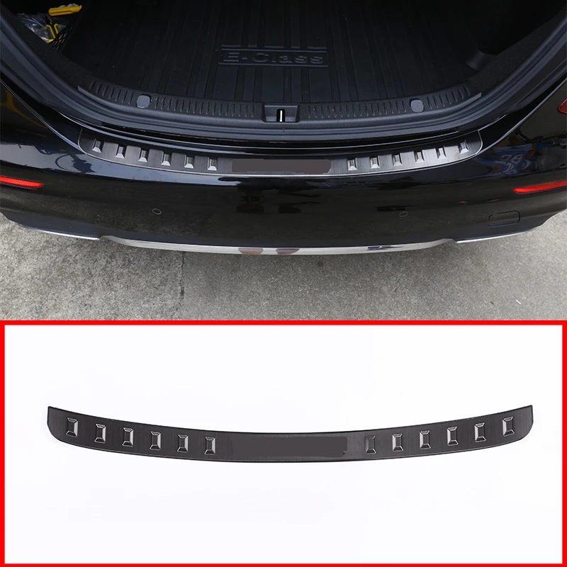 

Stainless Steel Black Titanium Exterior Rear Bumper Protector Plate Trim For Mercedes Benz E-Class W213 2016-2018 Car Accessory