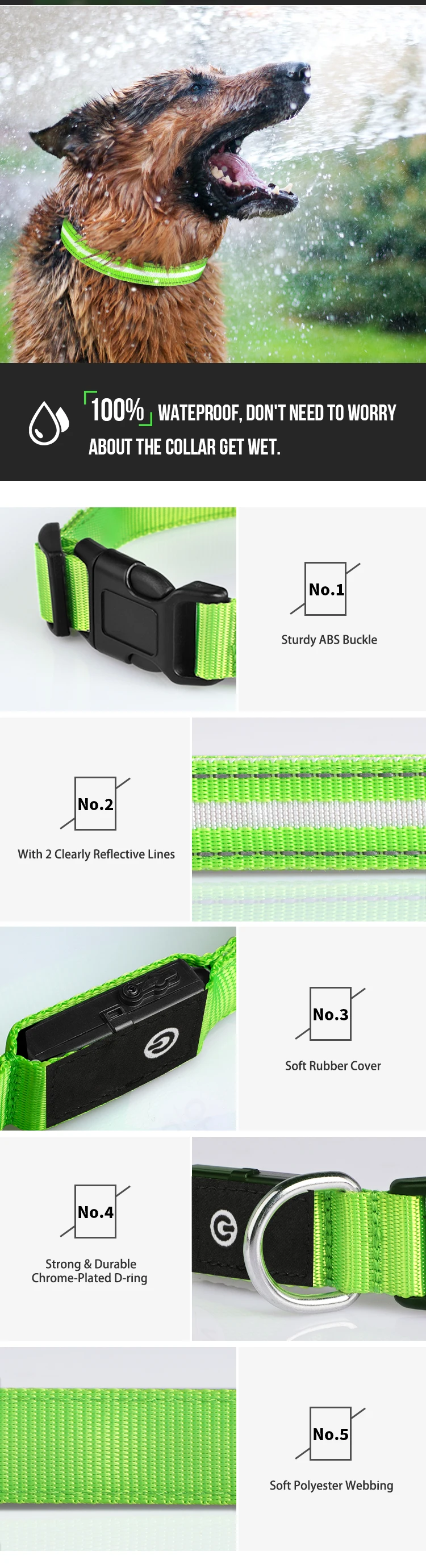 à prova dwaterproof água usb recarregável incandescente