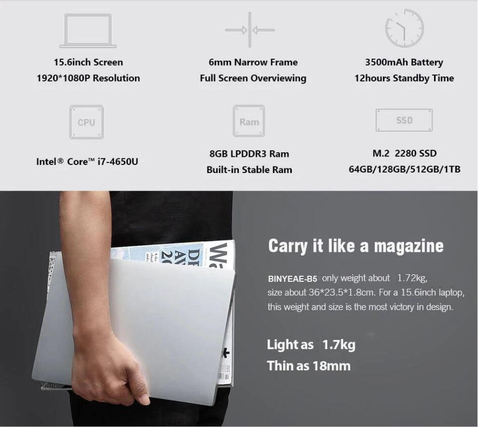 15,6 дюймовый ноутбук Intel i7 8 ГБ ОЗУ 1 ТБ 512G 256G 128G 64G SSD 1080P Windows 10 клавиатура с подсветкой Двухдиапазонная WiFi Игровые ноутбуки