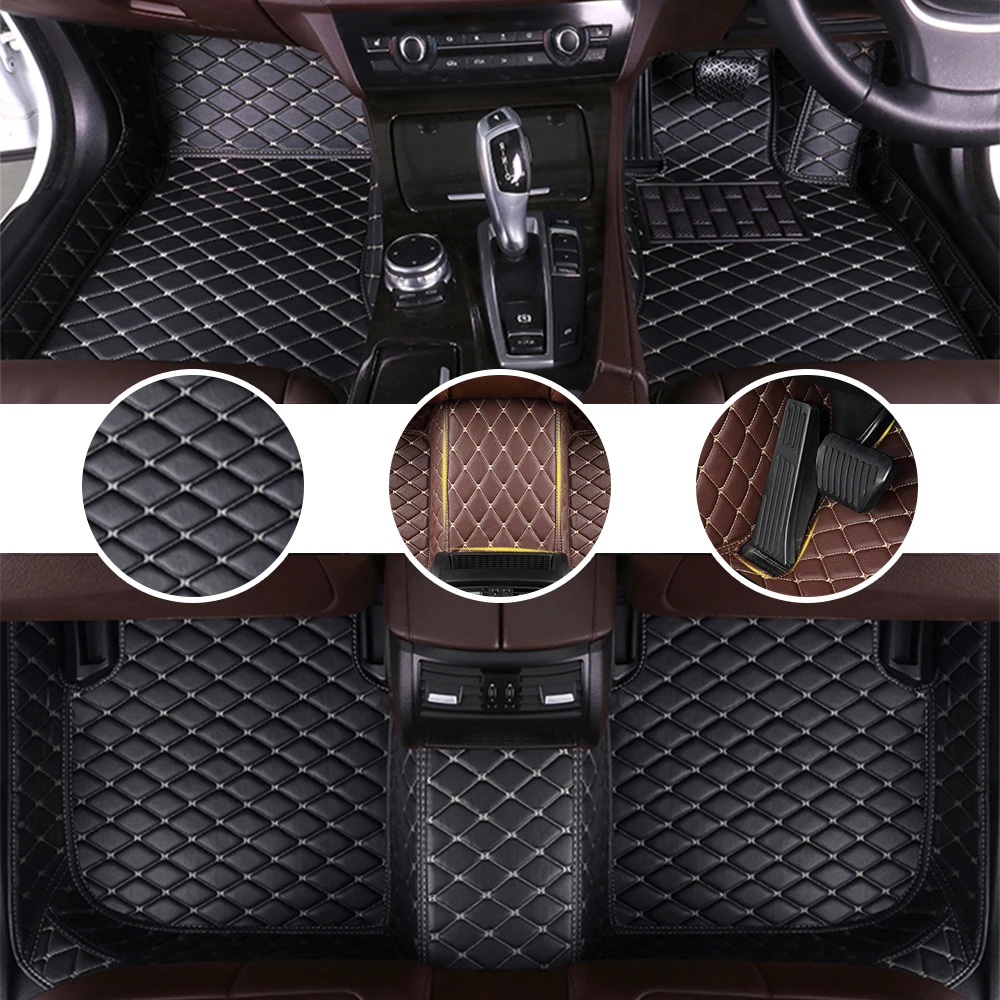 black beige Автомобильный коврик для ног для Toyota Allion 2007- 2013 до 2008 водонепроницаемые аксессуары только для правого привода - Название цвета: black beige