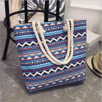 

Fashion canvas bag Folding Women Big Size Handbag Tote Ladies Casual Flower Printing Shoulder Beach shopping bag