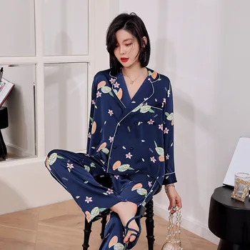 

Pajama Sets Women Long-sleeve Simple Soft Plus Size Homewear Sleepwear Womens Ins Korean Style pijamas pyjama