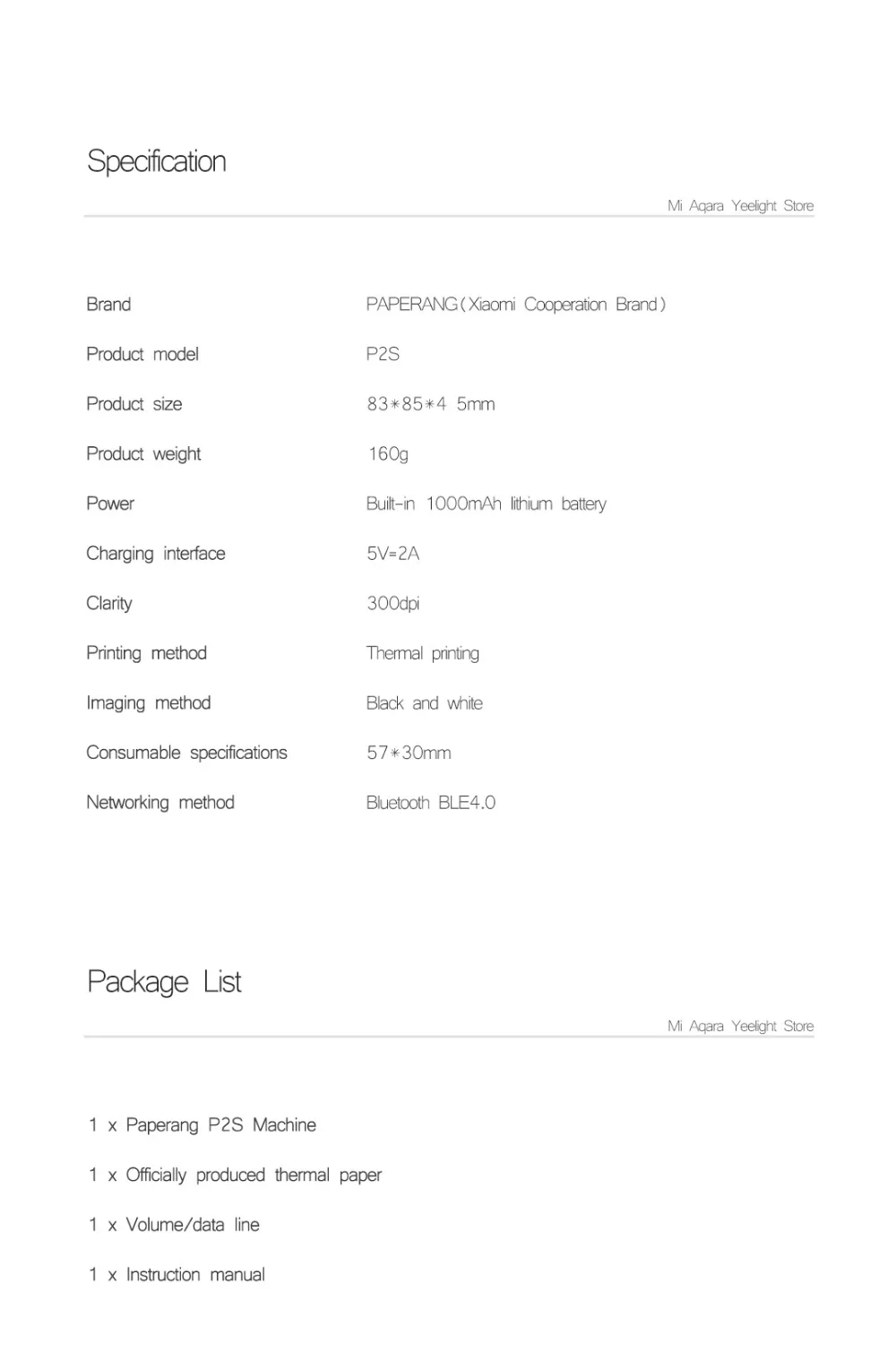 Xiaomi Mijia Paperang, умный принтер, портативный карманный принтер, 300 точек/дюйм, поддержка Bluetooth 4,0, управление через приложение, зарядка через usb, принтер
