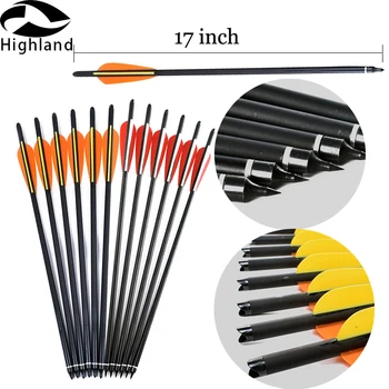 

12 PCS 17 Inches Archery Crossbow Bolts Bow Arrow Spine 400 Carbon Arrows for Hunting Crossbow Shooting