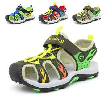 

Summer Kids Beach Sandals Kids Genuine Leather Toddler Boys Sandal 2020 Closed Toe Children Shoes Outdoor Sport Shoes For Girls