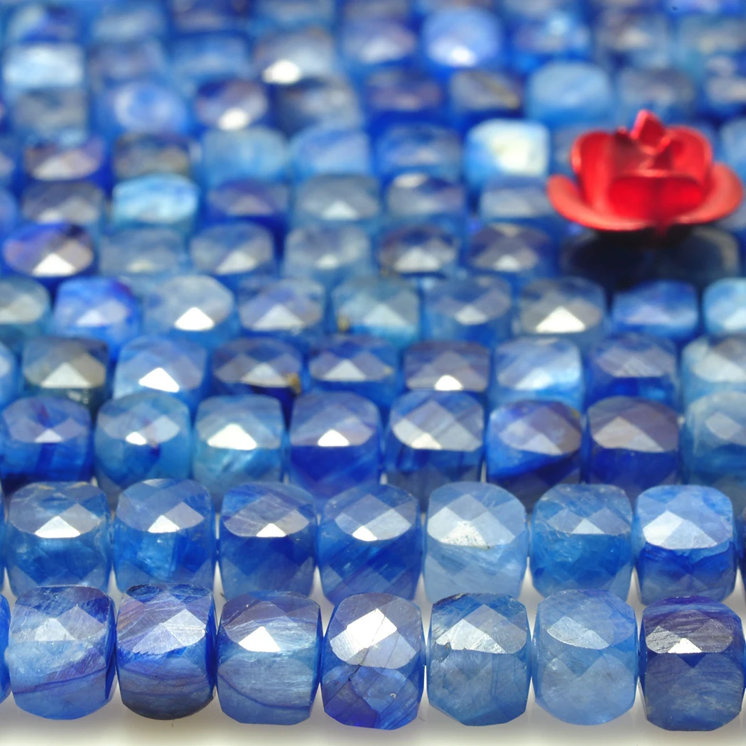 Kyanite 4 мм бусы с натуральными драгоценными камнями квадратная круглая огранка для серебра 925 для изготовления украшений ожерелья серьги кулон 15 дюймов