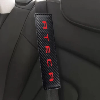 

2PCS/Pair Seat Belt Shoulder Pad for SEAT Ateca Carbon Fiber PU Leather Car Seat Strap Cover Auto Accesorios Interior