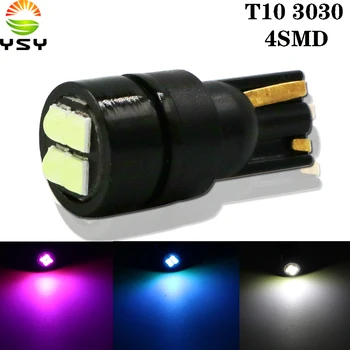 

YSY 100X W5W 3030 4SMD Car T10 LED 194 168 Wedge Replacement Reverse Instrument Panel Lamp White Blue Bulbs For Clearance Lights
