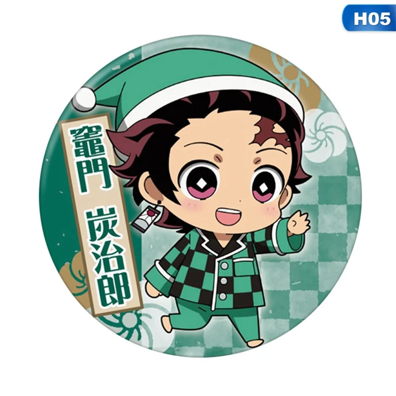 Аниме Demon Slayer: Kimetsu no Yaiba Kamado Tanjirou cosplay Bedge мультфильм коллекционные рюкзаки сумки значки Кнопка брошь булавки - Окраска металла: 5