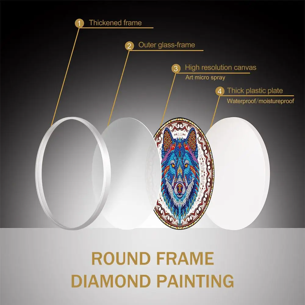 Wolf Style Mural Tessles Diamond Painting With Cartoon Box Diamond Embroidery Fashion Pattern Home DIY Decoration