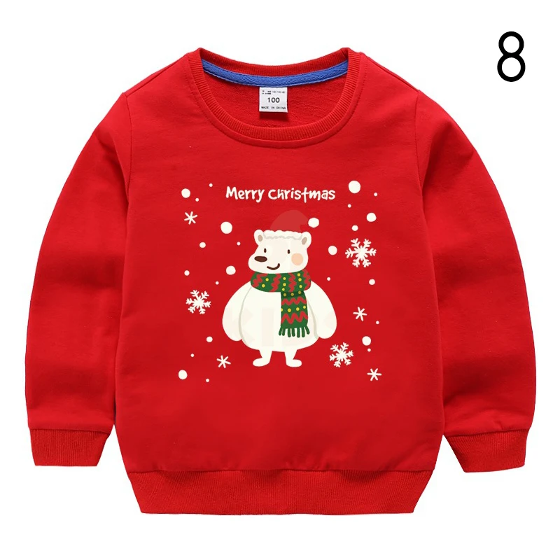 INPEPNOW Christmas Children's Sweatshirt for Girls Sweat Shirt Cotton Child Sweatshirt for Boys Baby Kids Hoodies Teens Clothes - Цвет: 8