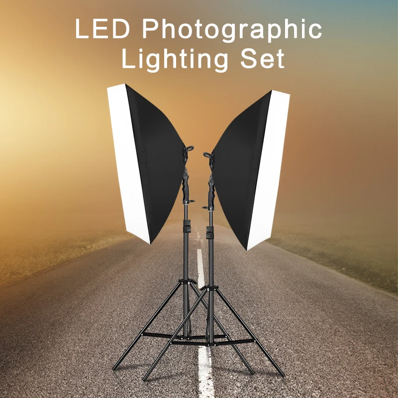 

Photography Lighting Studio Light Kit with 2pc 30W LED Lamp 2pc Softbox 2pc 2m Light Stand 1pc Carrying Bag
