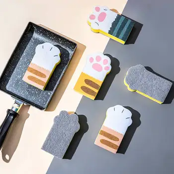 

Cat's paw shaped Sponge Magic-Eraser Rust Cleaning Cotton Kitchen Gadgets Clean Rub Pot Kitchen Tools Dishwasher set of 3pcs