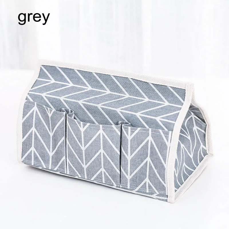 gray 6 карманная коробка для салфеток, инструмент для хранения в офисе, Многофункциональный Домашний Органайзер, хлопковая льняная ткань, водонепроницаемый пульт дистанционного управления - Цвет: gray