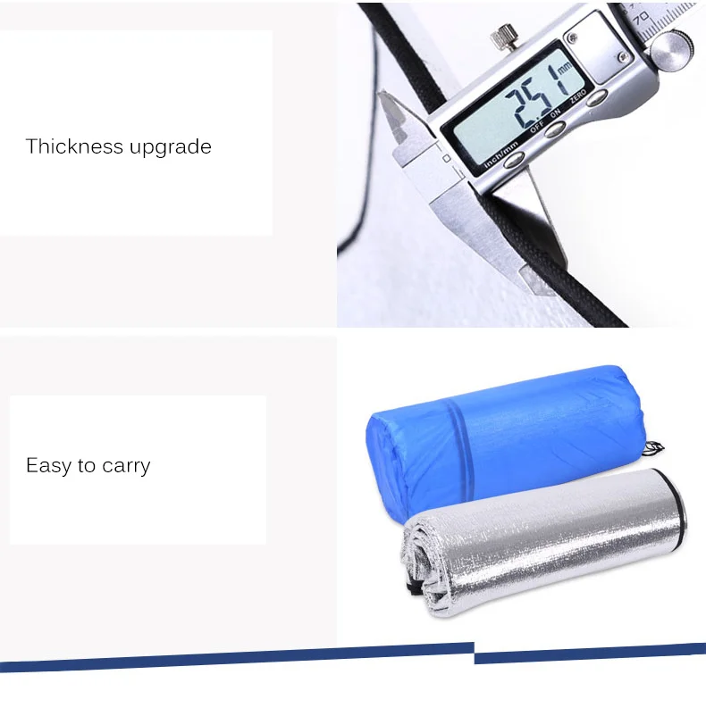 Hewolf 290x290cm Portable Aluminum Film Camping Mat PE Soft Travel Self-Driving Picnic Barbecue Mat Outdoor Hiking Camp Mattress