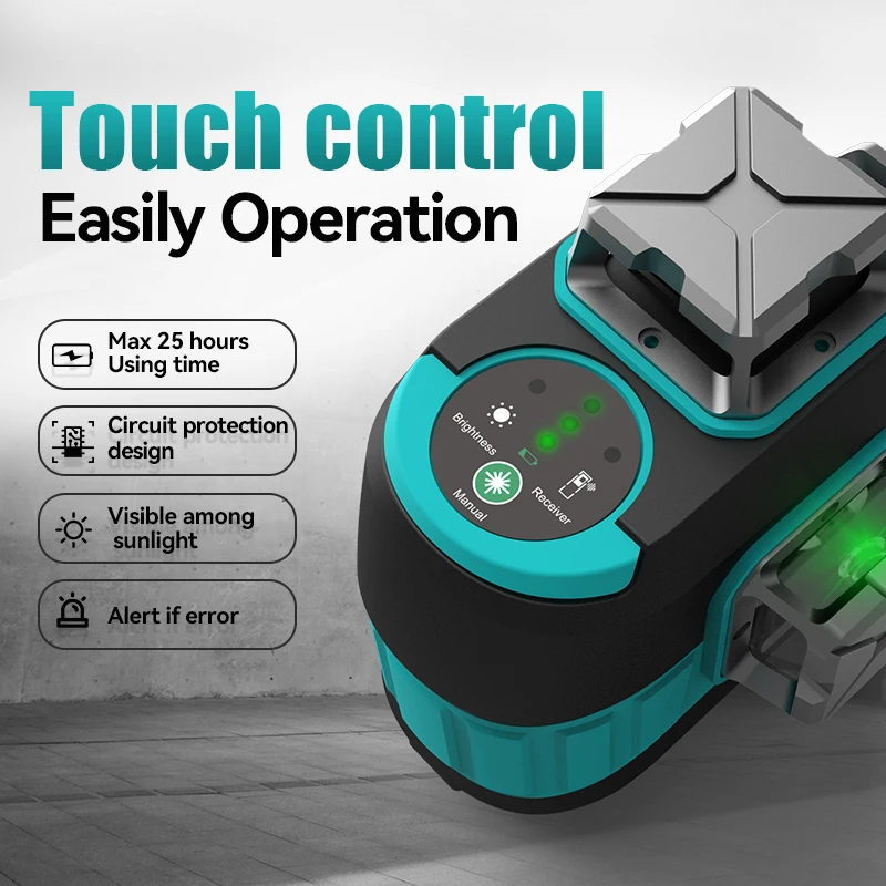 MiLESEEY 360 12 Lines 3D Self Leveling Green Laser Level Professional Laser Leveling Device Horizontal And Vertical Cross Tools
