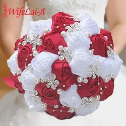 WifeLai-высококачественные свадебные букеты для подружки невесты с искусственным жемчугом и кристаллами W224