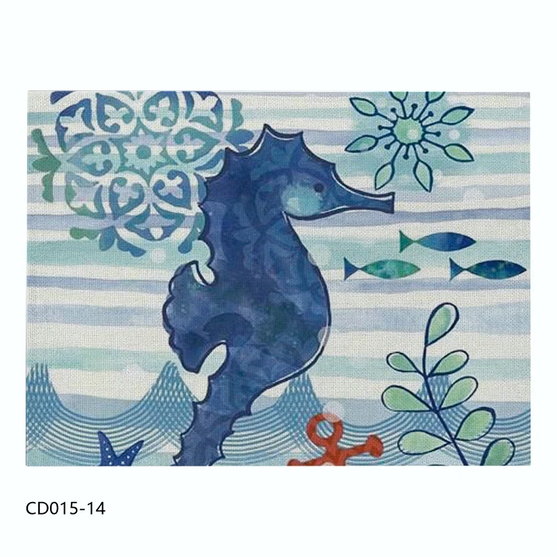 CD015-14 Льняной/хлопковый коврик для кухонного обеденного стола, коврик для чашек, коврик для посуды, коврик для стола, коврик для домашнего декора - Цвет: CD015-14