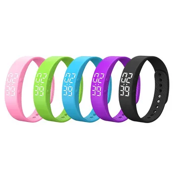 

T5S Watches Smart Bracelet LED Running Pedometer Calorie Distance Monitoring Silicone Watch Wristband Children Men Student Woman