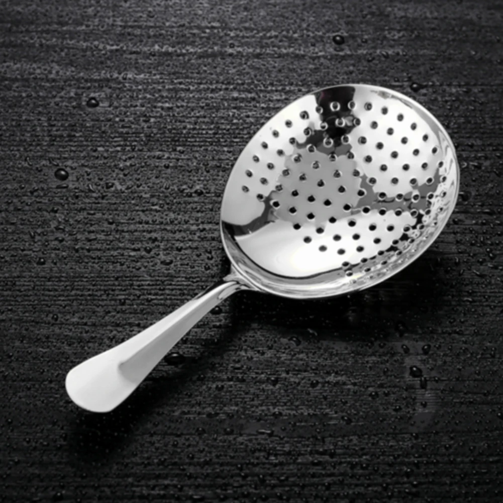 Tool Round Kitchen Multifunction Sifter Filter Spoon Strainer Portable Bar Accessories Stainless Steel Drink Cocktail - Цвет: Silver