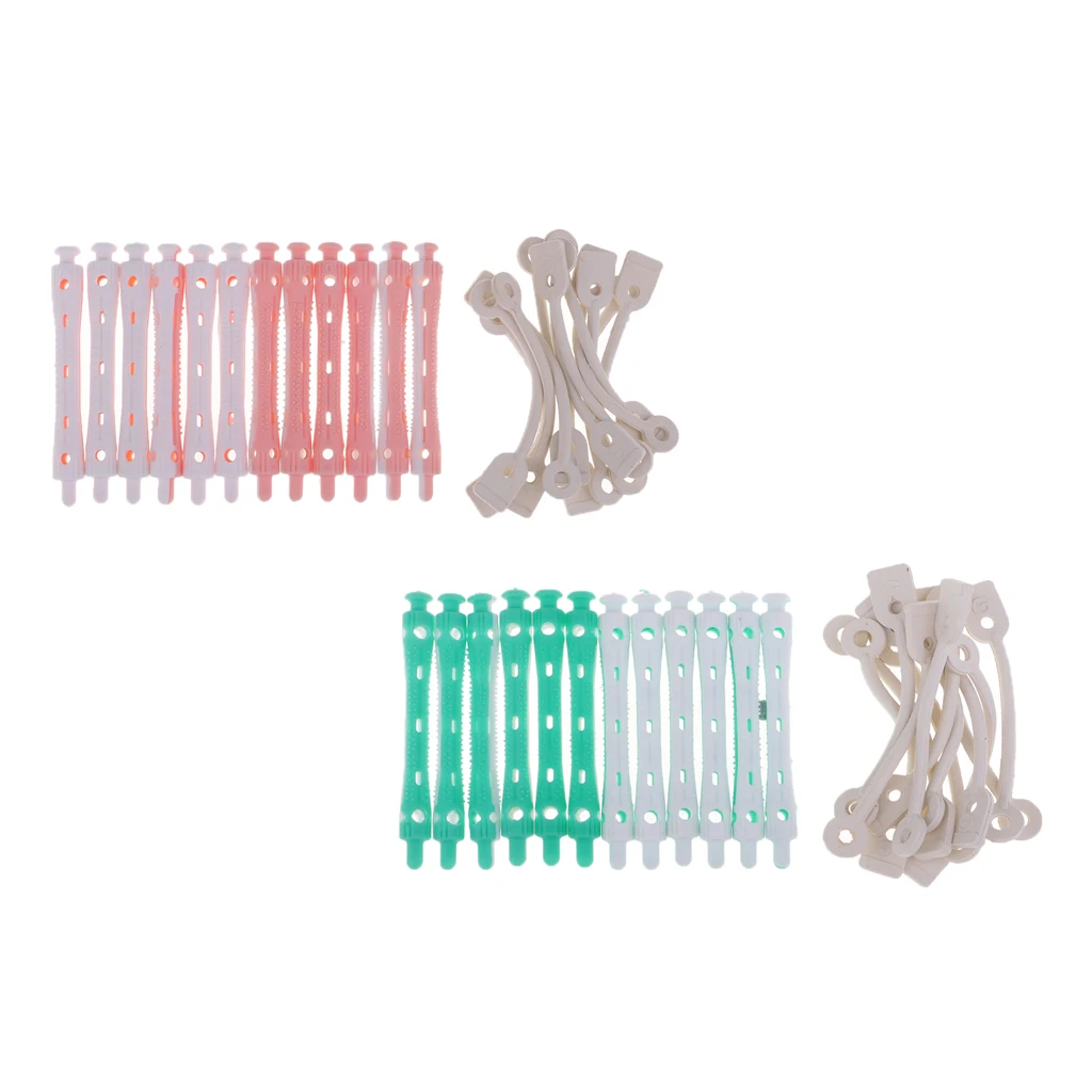 24 Pieces Hairstyling Perm Rod Hair Clip Curler Maker Hairdressing Styling Tools