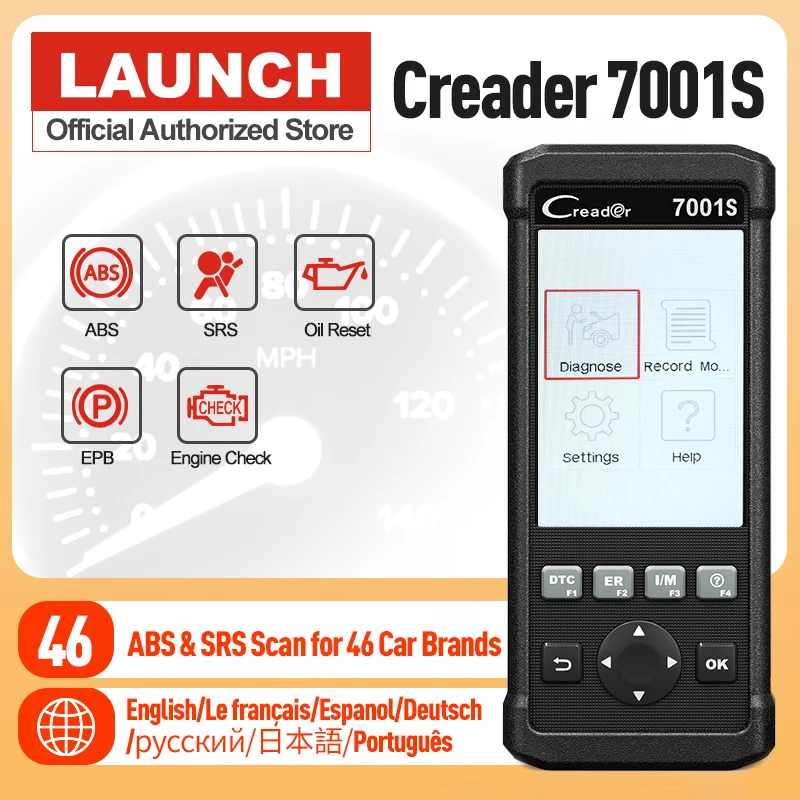 Launch – outil de Diagnostic Creader 7001S, Scanner professionnel de voiture,  OBD2, ABS SRS, multi-marques
