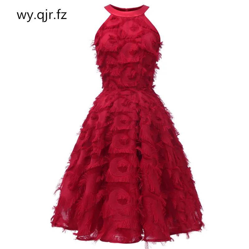 CD1710 # бордовые вечерние платья короткий держатель Коктейльные Вечерние платье розового и белого цвета перо кисточки Бальные зимняя