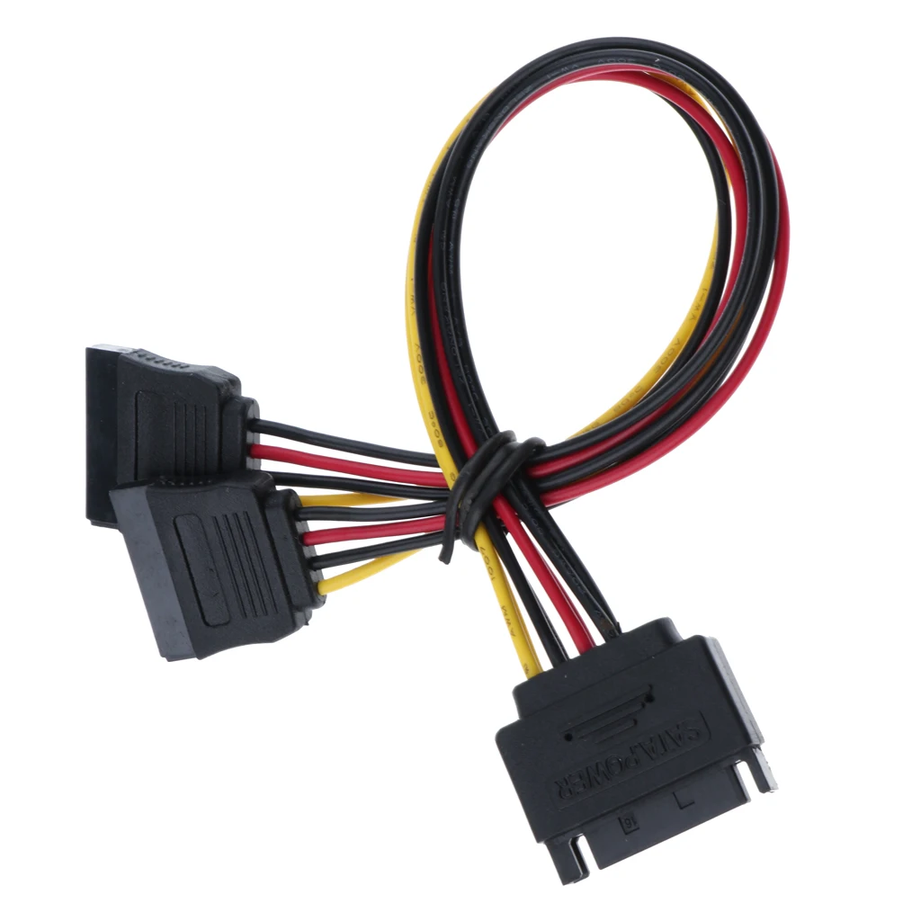 Sata Male to 2 Female 15pin Power Y Splitter Удлинительный кабель 8 дюймов | Компьютеры и офис