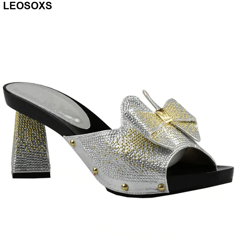 

New Arrival Large Size African ladies Shoes Wedding Italian Fashion Shoes African Women Party Elegant Shoes Decorated with Stone