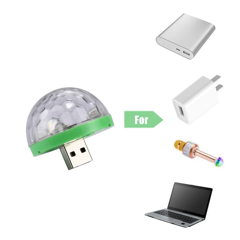 Usb диско шар RGB светодиодный светильник сценический маленький магический шар Светильник Красочные Волшебные лампочки Авто вращающийся сценический светильник DJ Клубные вечерние светодиодный светильник