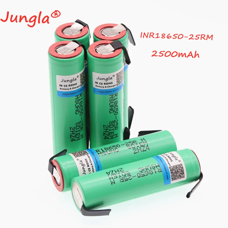 Новинка для samsung 18650 INR1865025R 20A разрядные литиевые батареи 2500mAh Блок питания для электронной сигареты батарея+ DIY никель