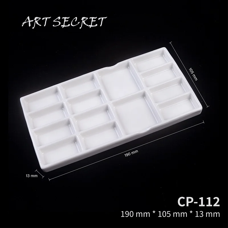 Watercolor Palette Samina White Ceramic Artist Paint Palette