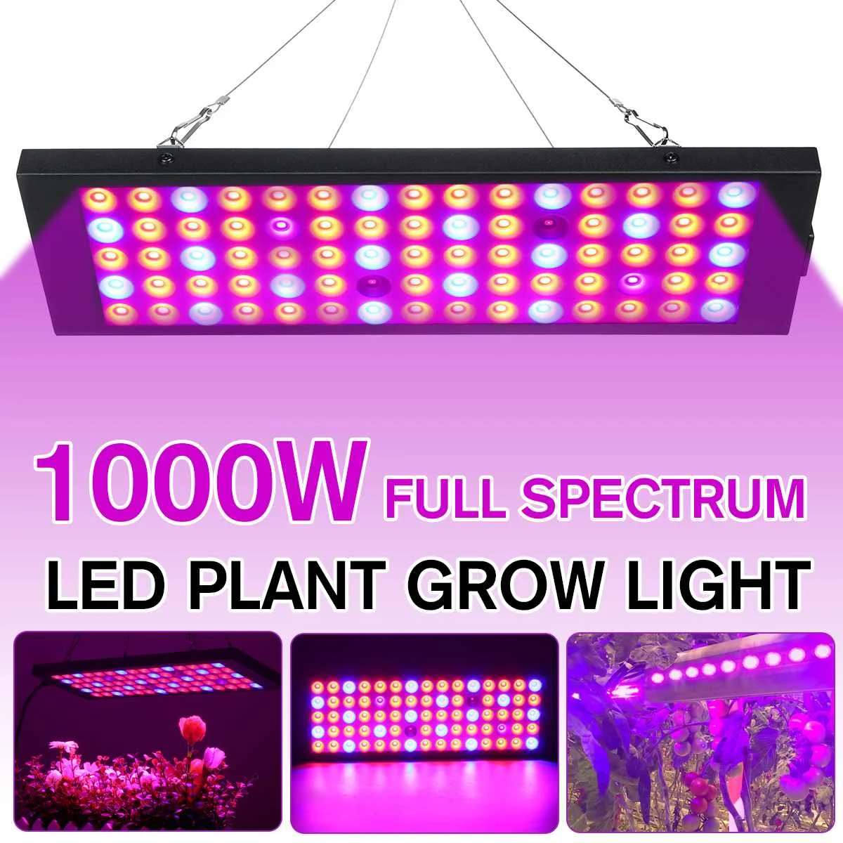 

LED Grow Lights 1000W Full Spectrum Growing LED Lamp Lighting Double tube plant chandelier for Hydroponic Indoor Seedling plants
