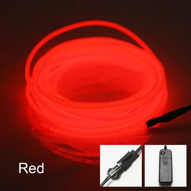 Neon Light El Led Neon Sign Wire Under Car Flexible Soft Tube Lights Christmas LED Strip Sign Anime/Body Woman/Rooms Rope Decor Red