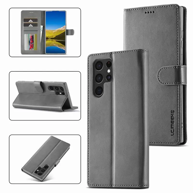 mobile pouch For Samsung Galaxy S22 Ultra Case Flip Wallet Cover For Samsung S22 Plus 5G Case Leather Magnetic Luxury Phone Bags Cases Coque waterproof pouch for swimming