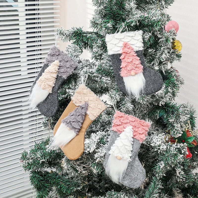Christmas Stocking Large Santa Sack Bag Christmas Socks New Year 2022 Christmas Tree Decorations for Home Noel Deco Navidad 2021