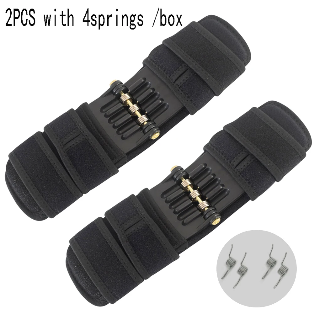 2PCS with 4 springs Наколенники для поддержки суставов, наколенники, наколенники, Нескользящие наколенники, стабилизаторы, подтяжки, пружинная сила, наколенник, сухожильная скобка - Цвет: 2PCS with 4 springs