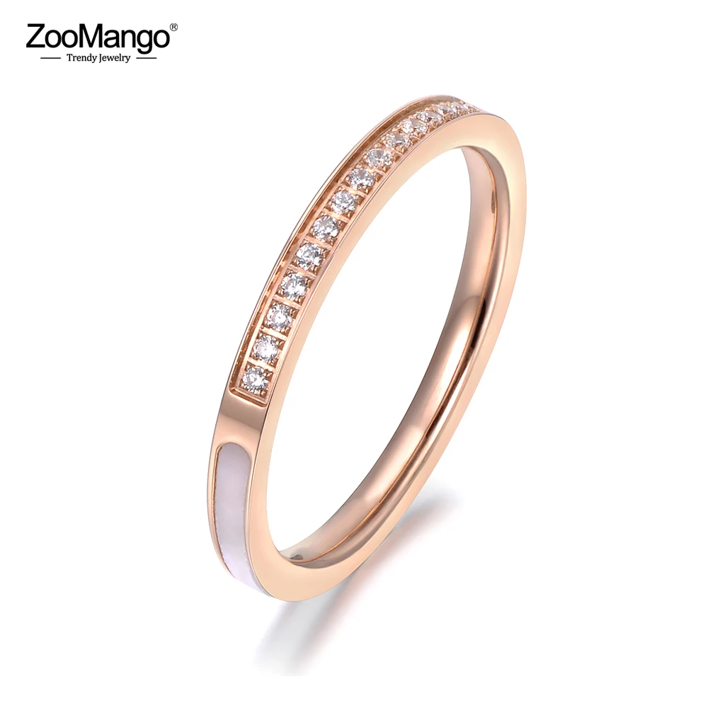 ZooMango изящные кольца из нержавеющей стали закрепка фианиты кристалл оболочка