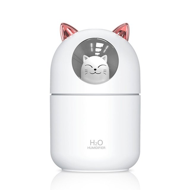 LED Light Cartoon Cat Design Cool Mist USB Humidifier Ultrasonic Ultra-Quiet Humidifier For Kids Nursery Bedroom