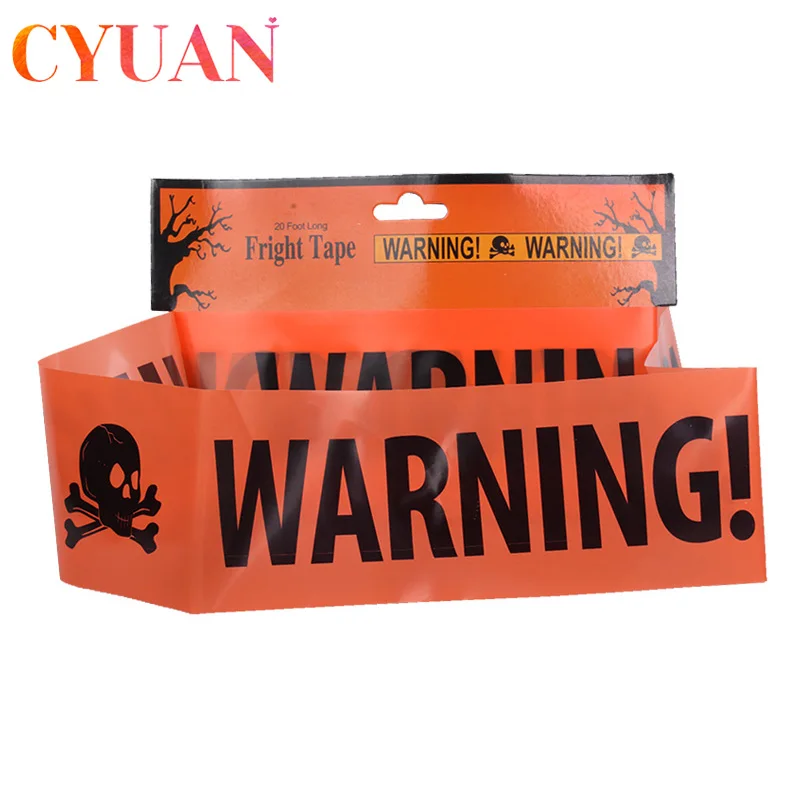

CYUAN Warning Caution Tape Halloween Party Prop Decor Christmas Easter Day Isolation Belt Sign Window Plastic Garden Decoration