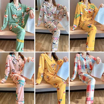 

Japanese lovely girl pink Kawaii fashion women's pajamas set Crayon Shin cartoon graphic pajamas home two piece set sleepwear